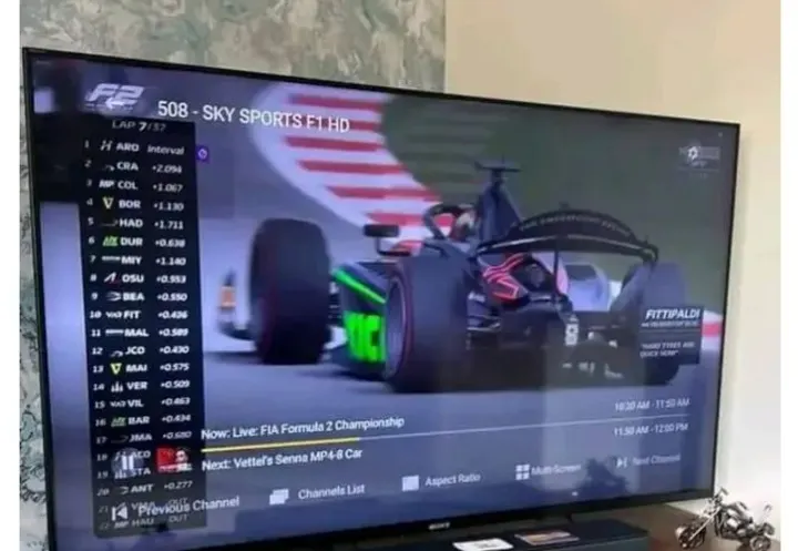 Course de Formule 1 en direct sur un grand écran